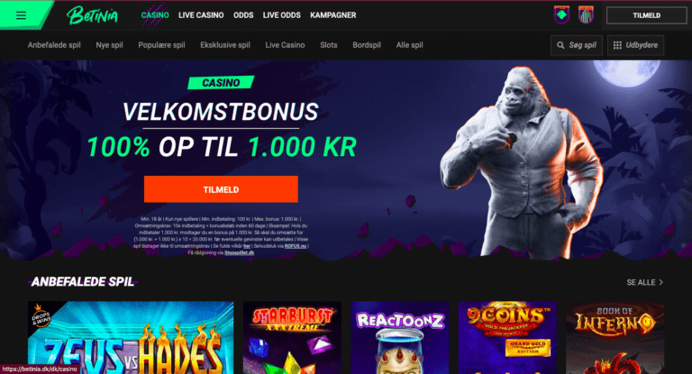 Betinia hjemmeside
