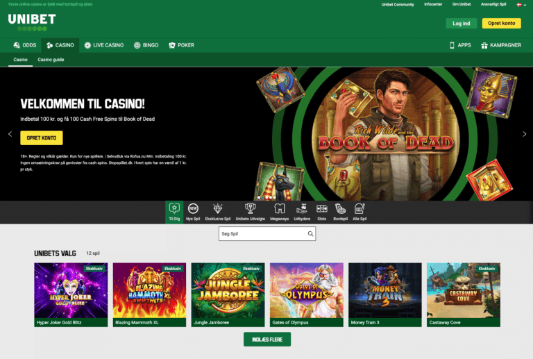 Unibet hjemmeside