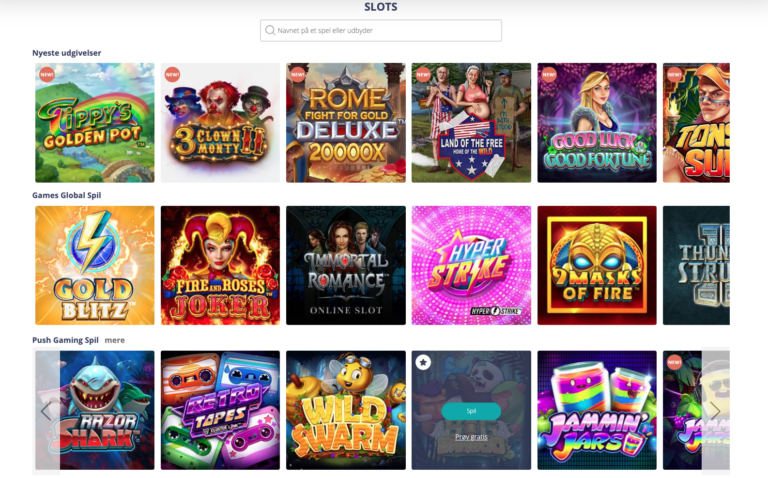 Chanz Casino spiludvalg