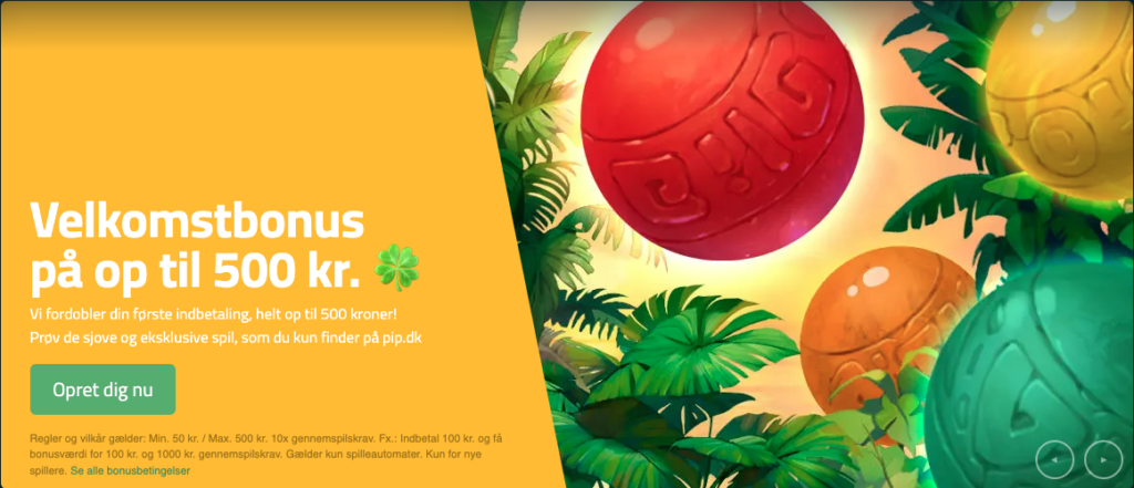 Pip.dk casino bonus